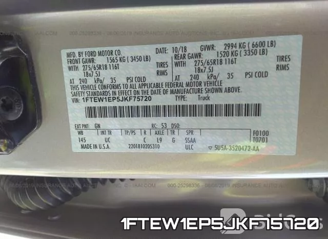 1FTEW1EP5JKF75720 фото 10