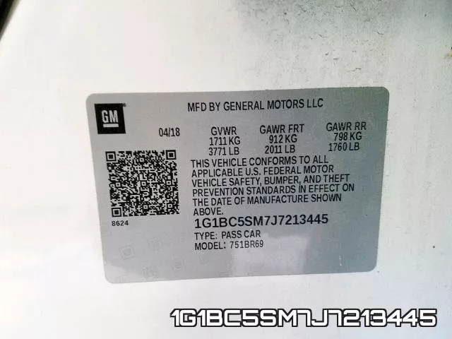 1G1BC5SM7J7213445 фото 2