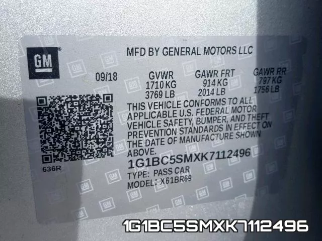 1G1BC5SMXK7112496 фото 2