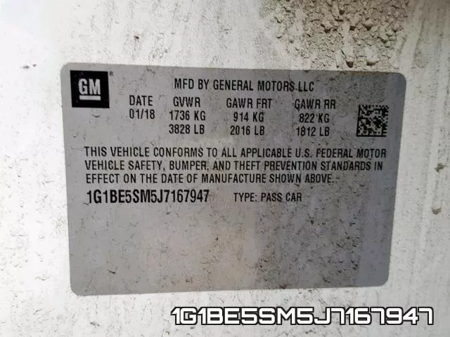1G1BE5SM5J7167947 фото 2
