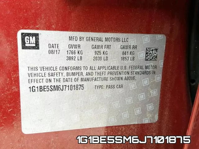 1G1BE5SM6J7101875 фото 2