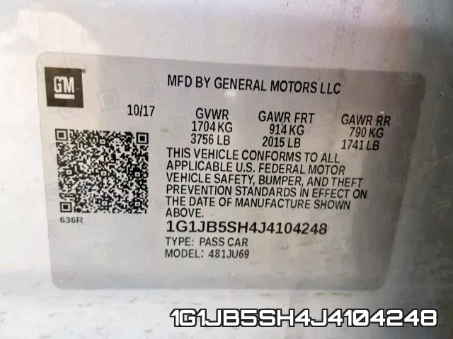 1G1JB5SH4J4104248 фото 2