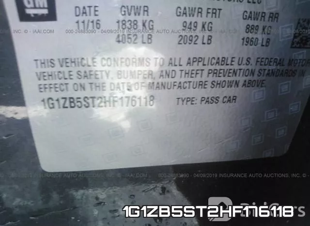 1G1ZB5ST2HF176118 фото 10