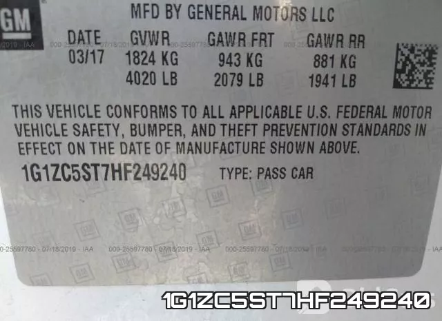 1G1ZC5ST7HF249240 фото 10