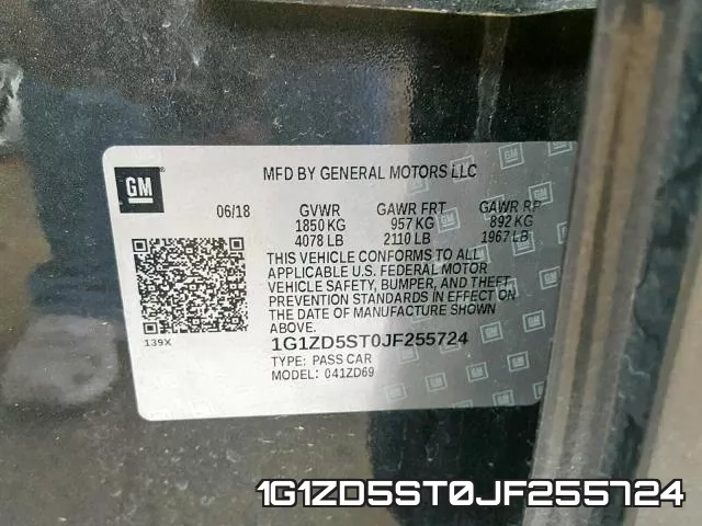 1G1ZD5ST0JF255724 фото 2