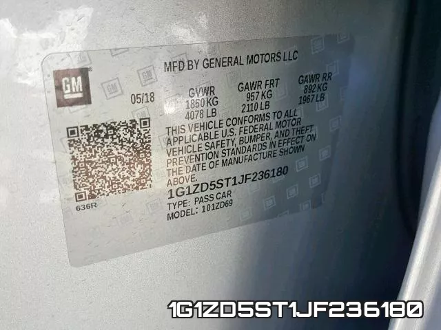 1G1ZD5ST1JF236180 фото 2