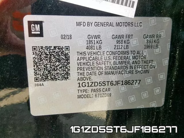 1G1ZD5ST6JF186277 фото 2