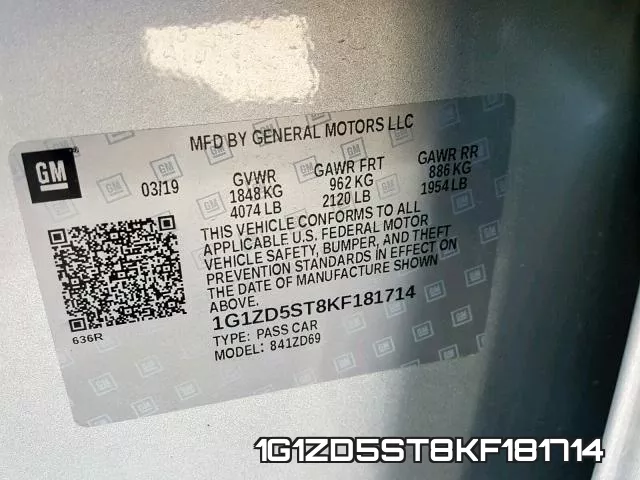 1G1ZD5ST8KF181714 фото 2