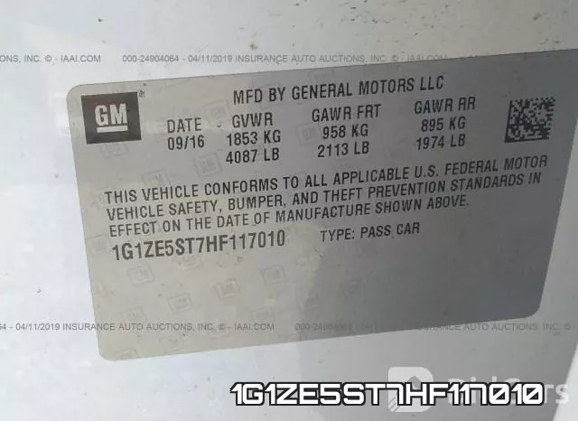 1G1ZE5ST7HF117010 фото 10