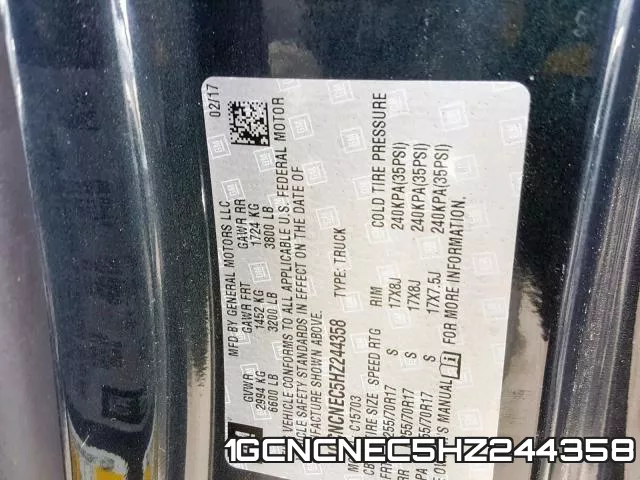 1GCNCNEC5HZ244358 фото 2