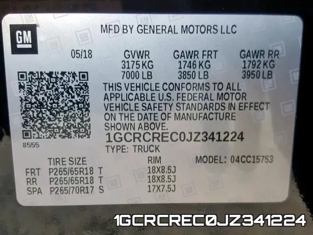 1GCRCREC0JZ341224 фото 2