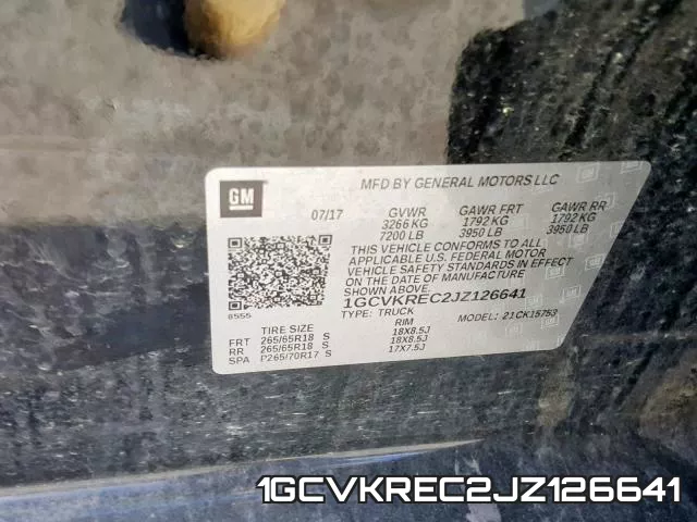 1GCVKREC2JZ126641 фото 2