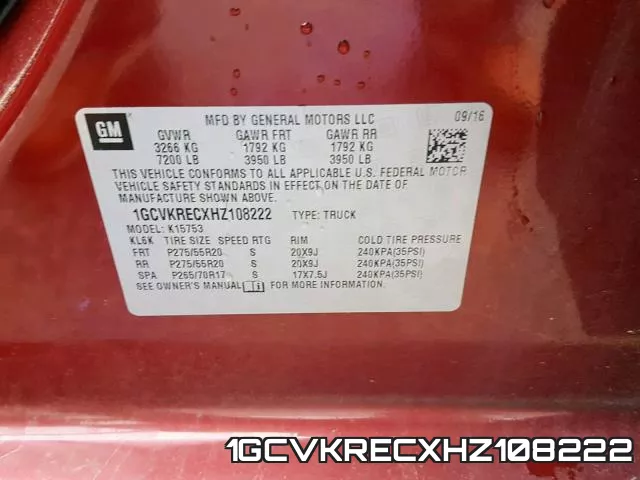 1GCVKRECXHZ108222 фото 2