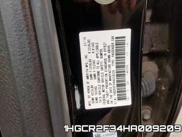 1HGCR2F34HA009209 фото 2