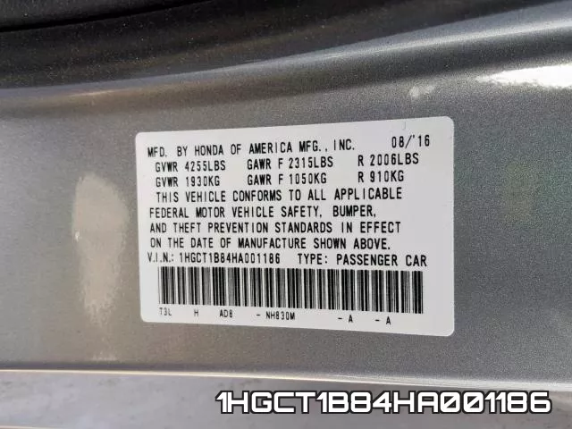 1HGCT1B84HA001186 фото 2