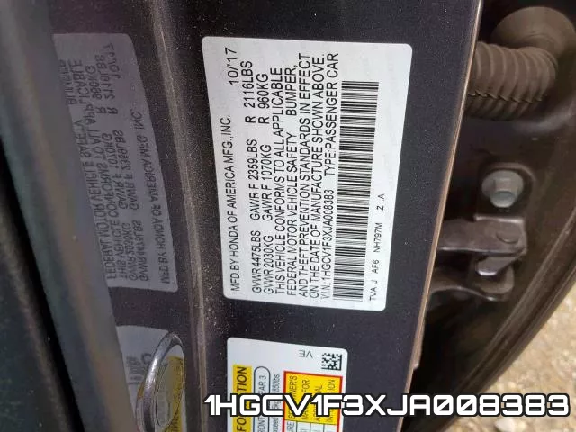 1HGCV1F3XJA008383 фото 2