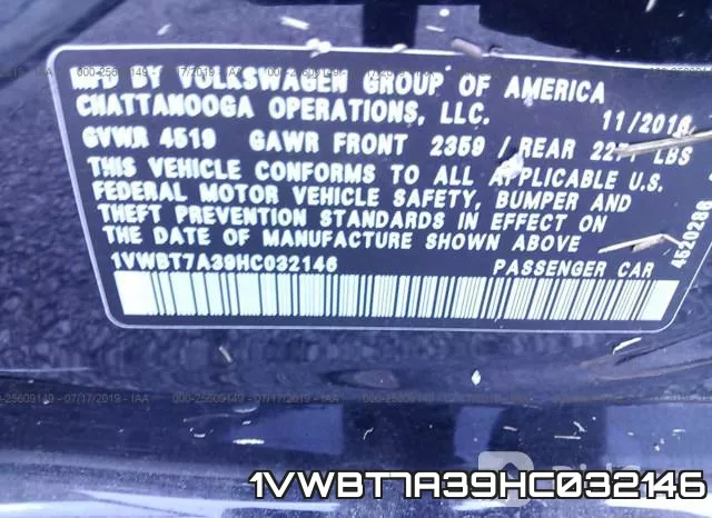 1VWBT7A39HC032146 фото 10