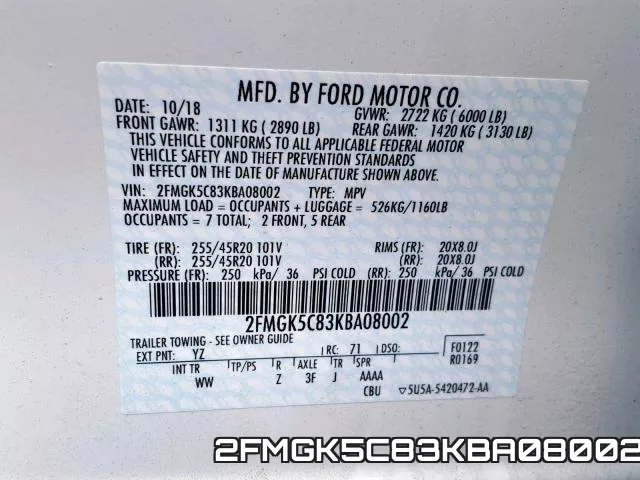 2FMGK5C83KBA08002 фото 2