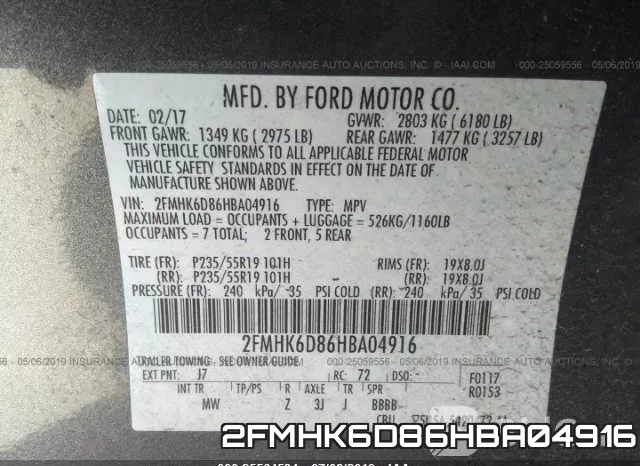 2FMHK6D86HBA04916 фото 10