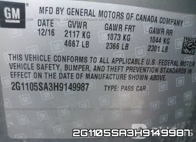 2G1105SA3H9149987 фото 10