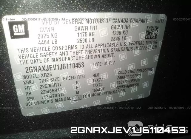 2GNAXJEV1J6110453 фото 10
