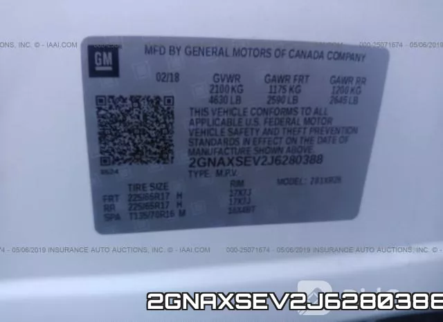 2GNAXSEV2J6280388 фото 10