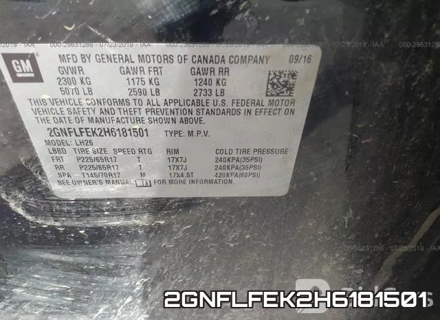 2GNFLFEK2H6181501 фото 10