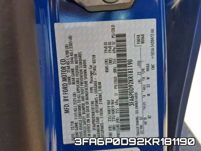 3FA6P0D92KR181190 фото 2