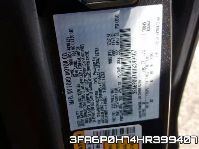 3FA6P0H74HR399407 фото 2