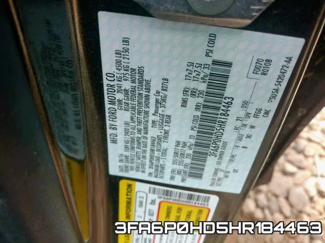 3FA6P0HD5HR184463 фото 2