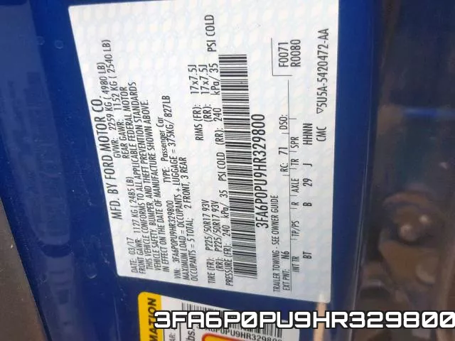 3FA6P0PU9HR329800 фото 2