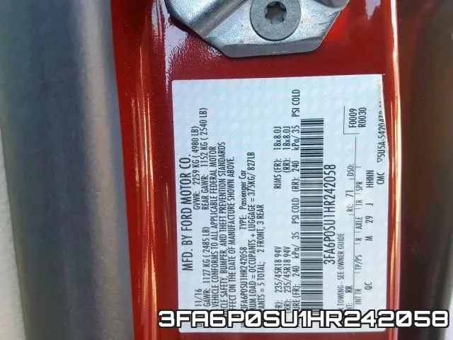 3FA6P0SU1HR242058 фото 2