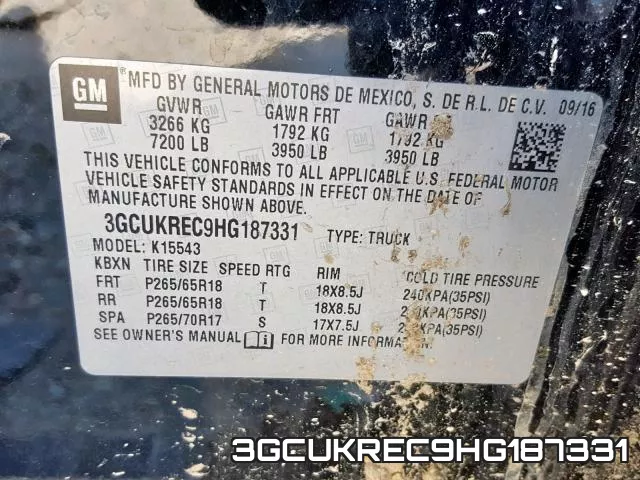 3GCUKREC9HG187331 фото 2