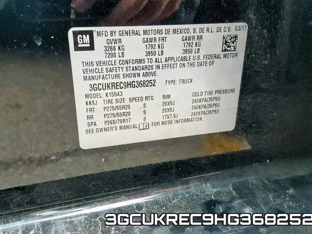 3GCUKREC9HG368252 фото 2