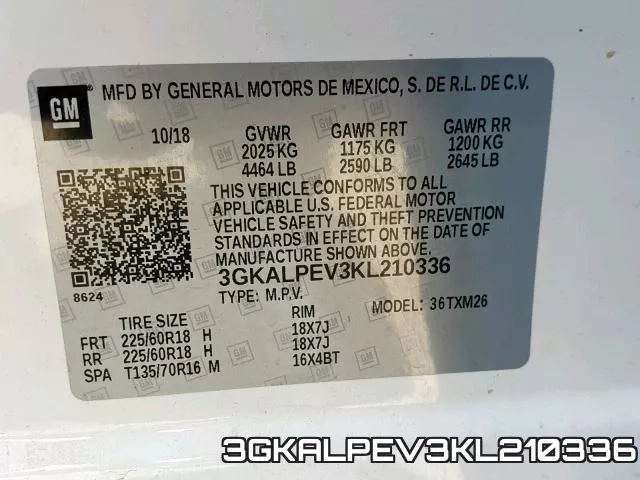3GKALPEV3KL210336 фото 2