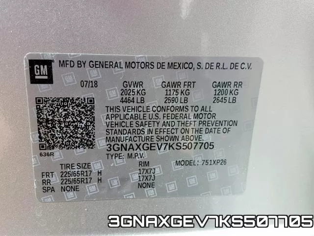 3GNAXGEV7KS507705 фото 2