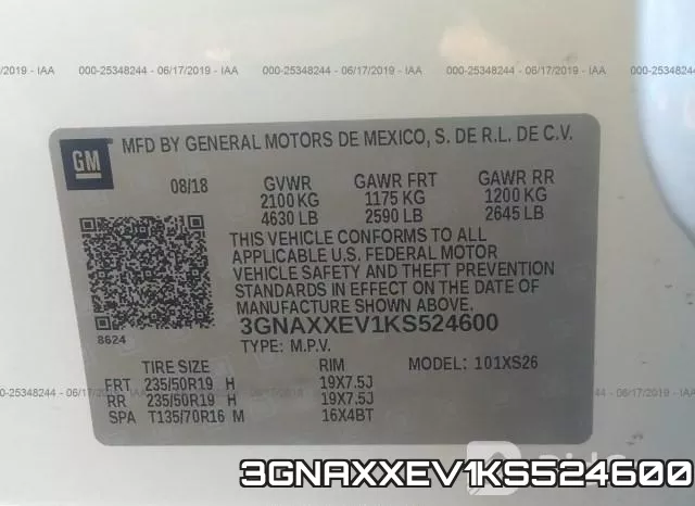 3GNAXXEV1KS524600 фото 10
