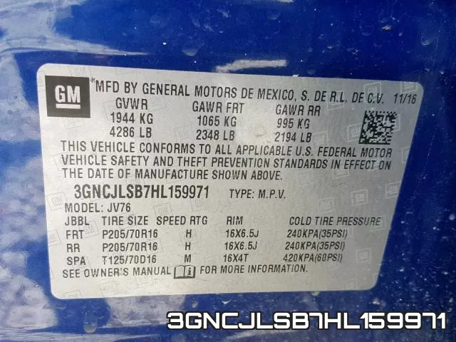 3GNCJLSB7HL159971 фото 2
