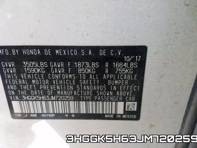 3HGGK5H63JM720259 фото 2