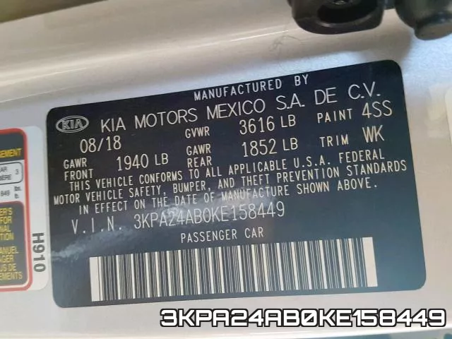 3KPA24AB0KE158449 фото 2