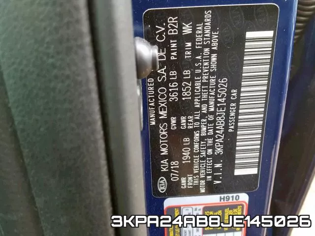 3KPA24AB8JE145026 фото 2