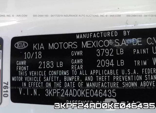 3KPF24AD0KE046435 фото 10