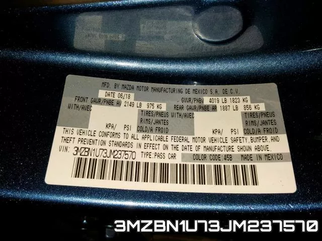 3MZBN1U73JM237570 фото 2