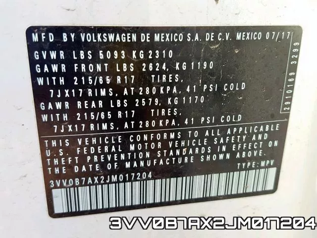 3VV0B7AX2JM017204 фото 2
