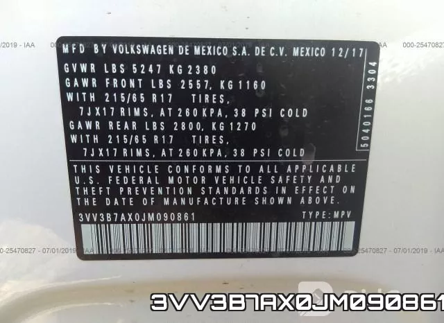 3VV3B7AX0JM090861 фото 10