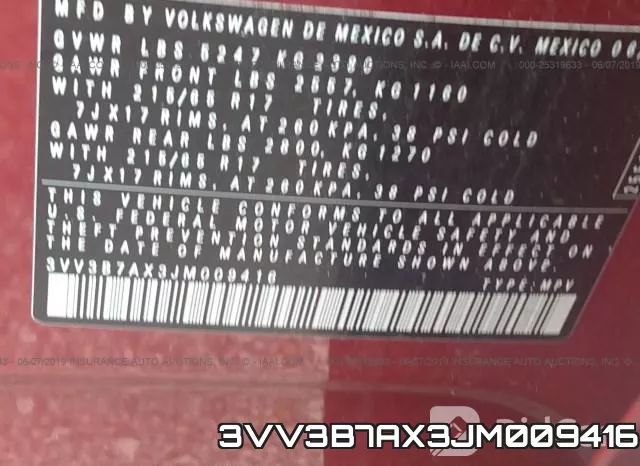 3VV3B7AX3JM009416 фото 10