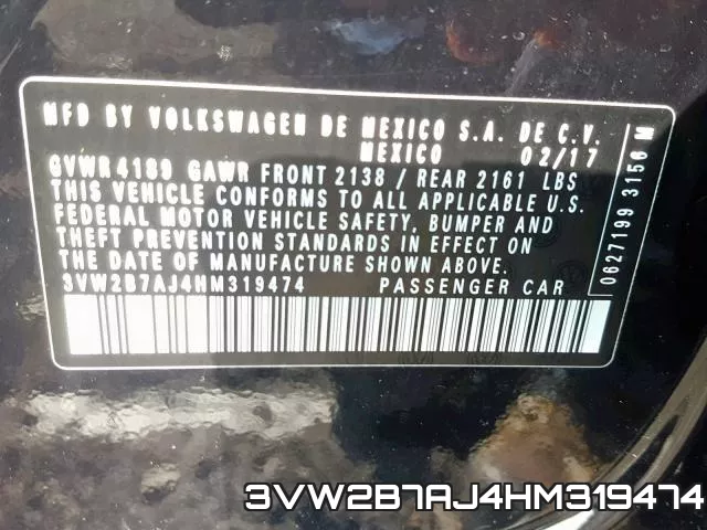 3VW2B7AJ4HM319474 фото 2