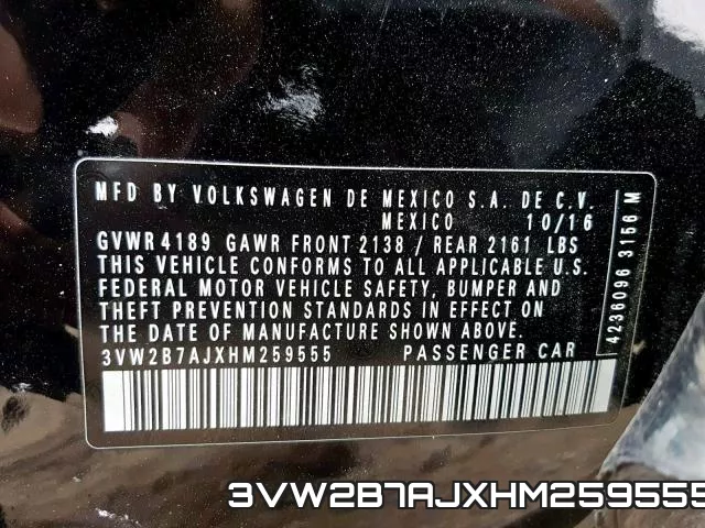 3VW2B7AJXHM259555 фото 2