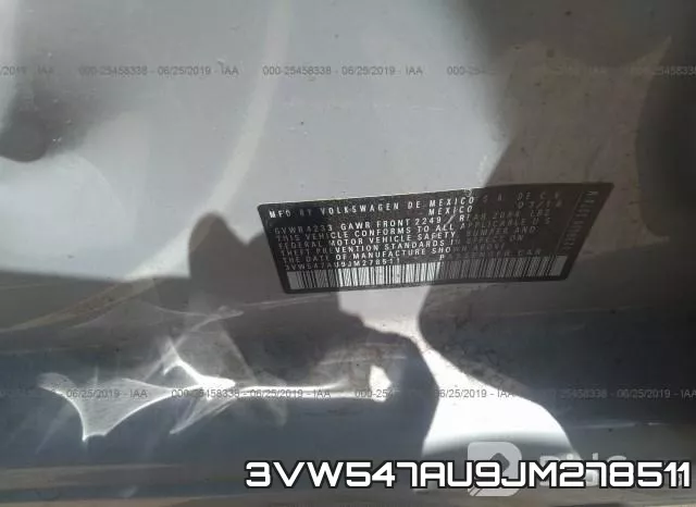 3VW547AU9JM278511 фото 10