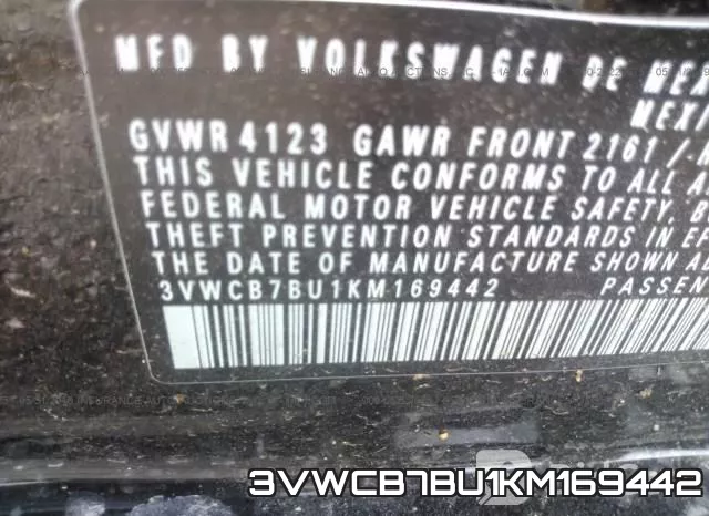 3VWCB7BU1KM169442 фото 10